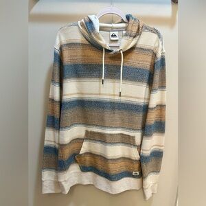 Quicksilver Sweatshirt Mens XL Otway Pullover Stripe Hoodie Sweater Y2K Surfer